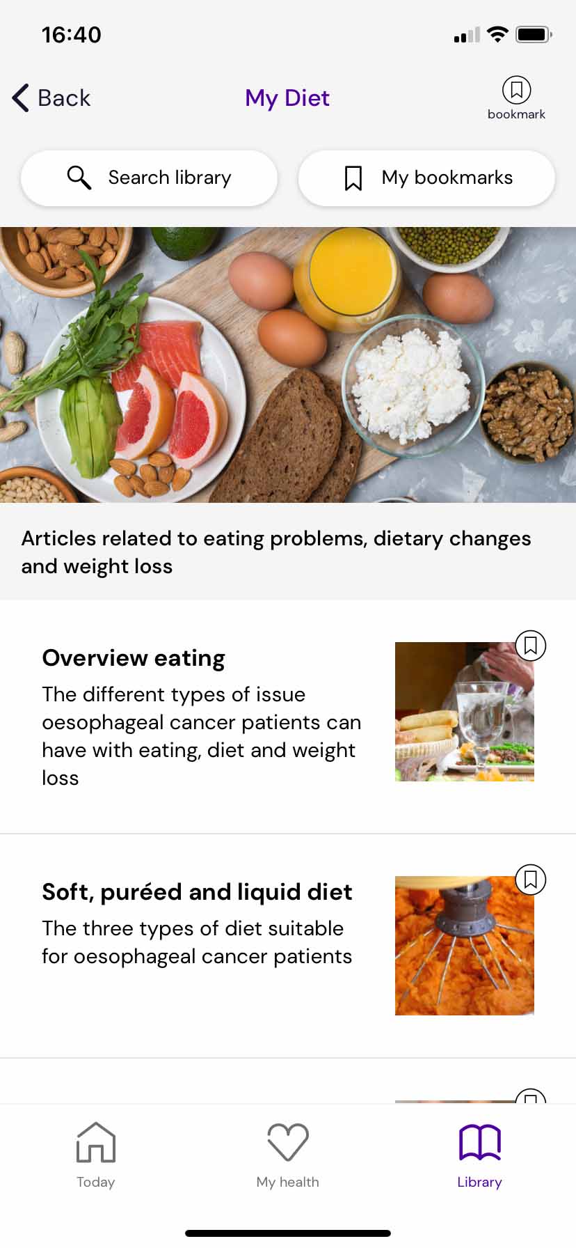 Cancer My Diet app screenshot