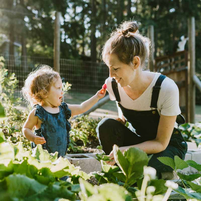 Woman and toddler