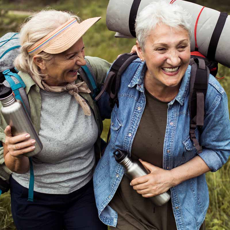 Women hiking